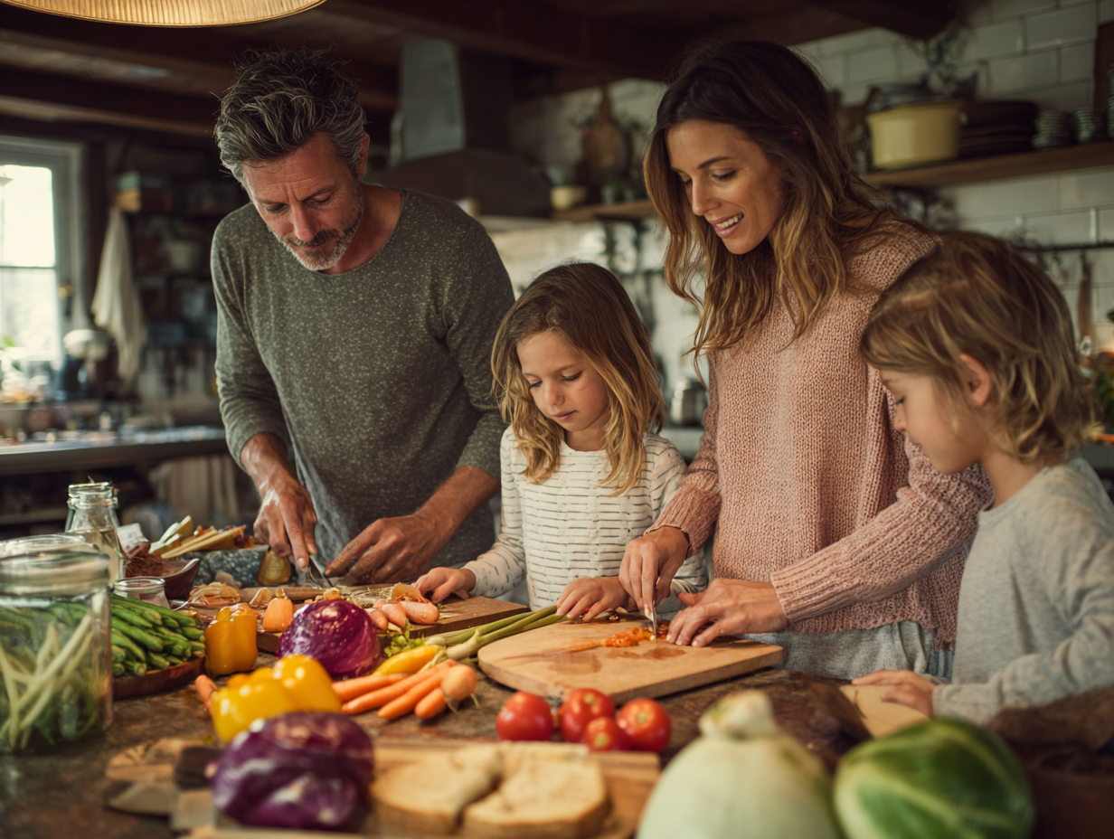 Різноманітні свіжі овочі та фрукти